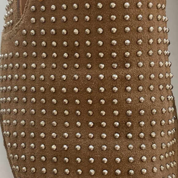 Vince Camuto Signature Studded Suede Slip-On Flats Like New Size 10M Tobacco - Picture 10 of 12